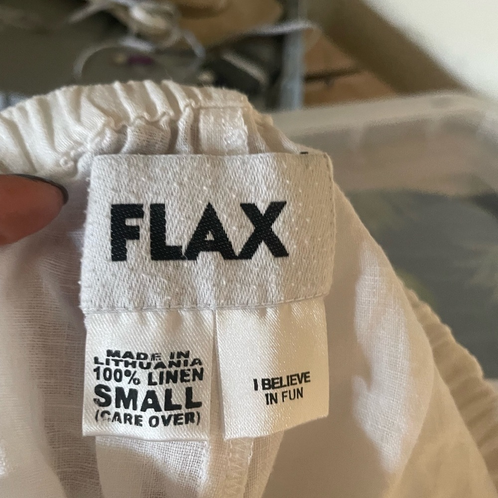 Flax Linen white pants size small - Picture 3 of 6